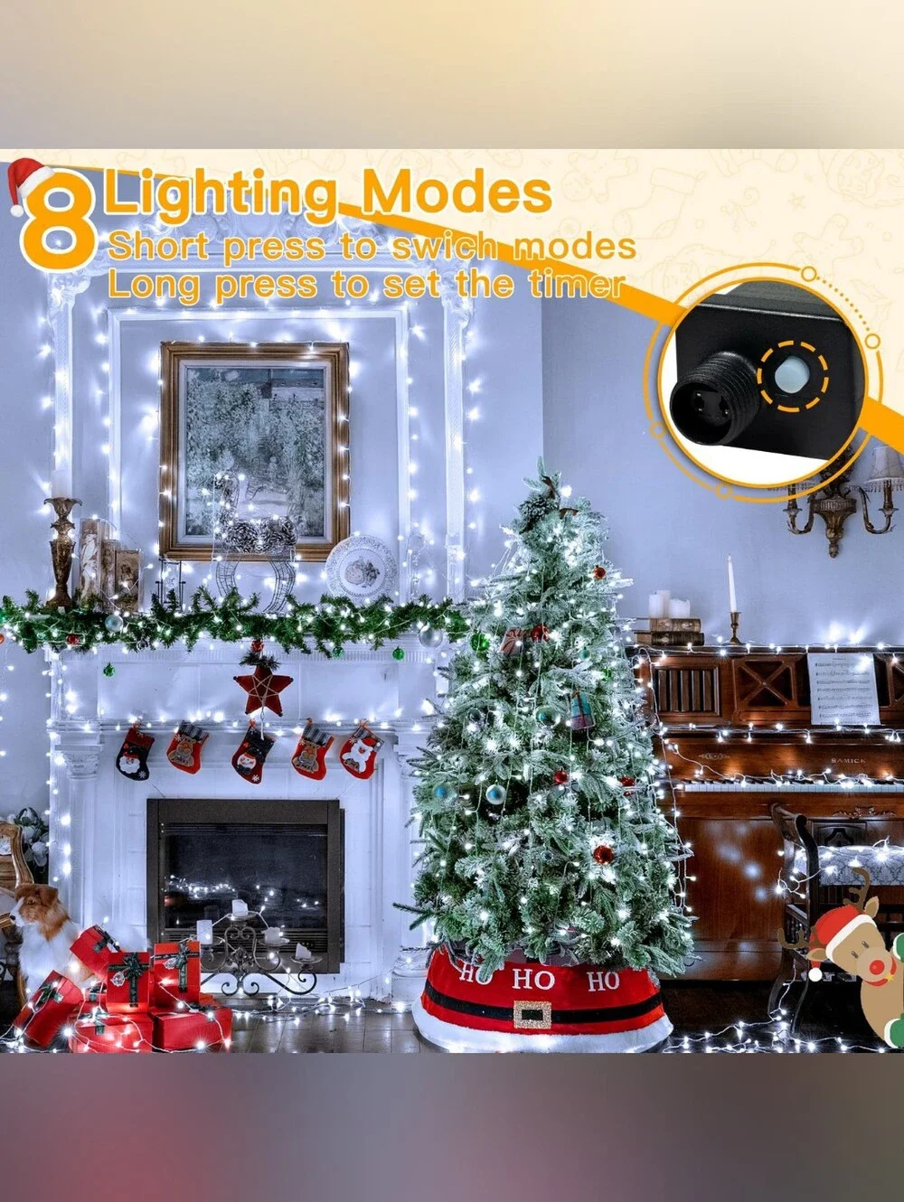 Set of 2: Indoor / Outdoor LED Cool White Fairy String Lights Waterproof 120ft